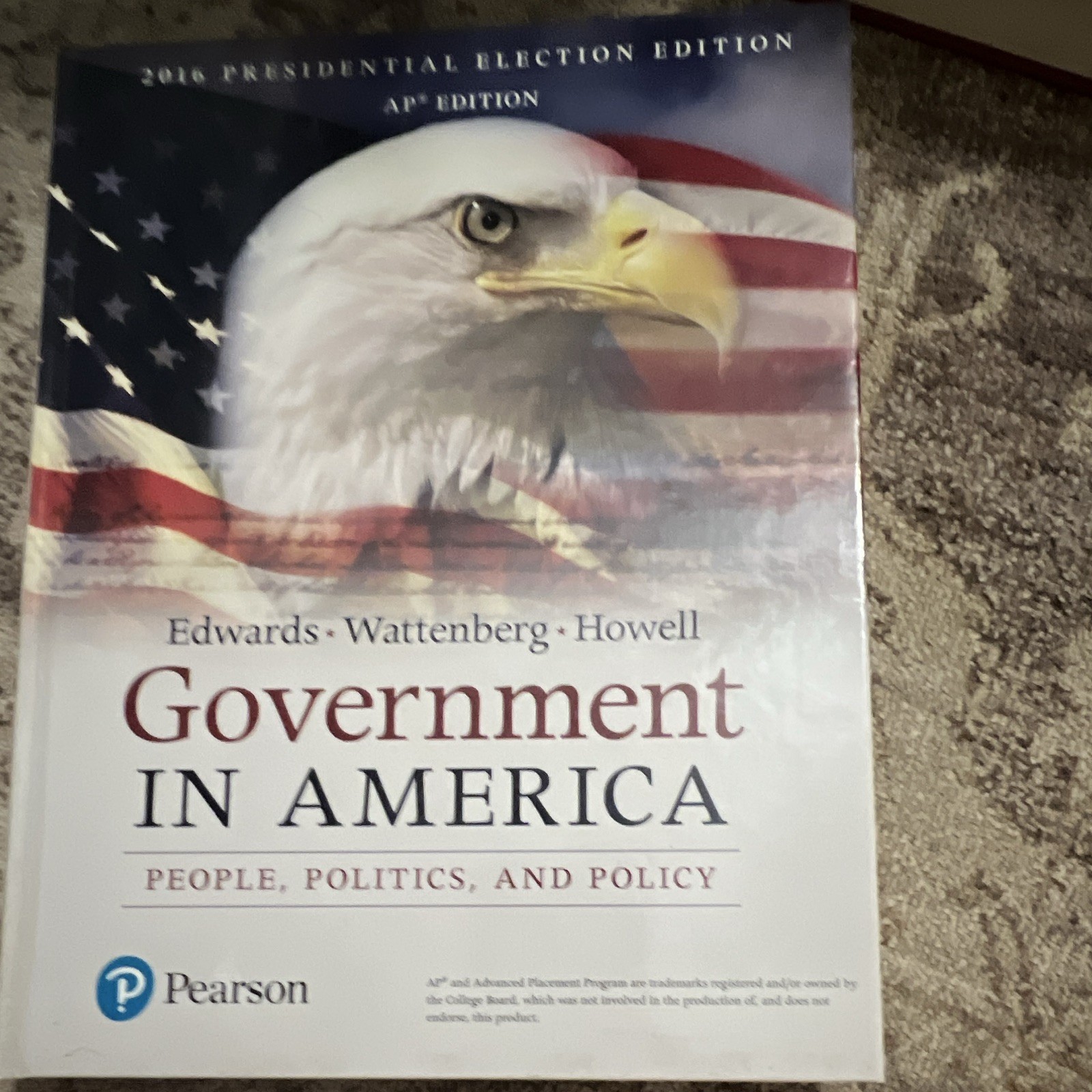 Pearson Government in America AP Edition 2016 Election Paperback Edwards