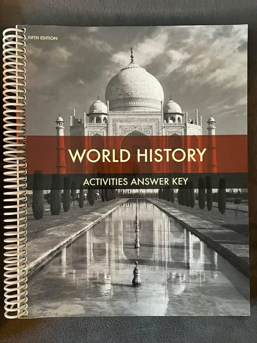 BJU Press WORLD HISTORY – Teacher Editions (1 & 2), Answer Key, and Student Text