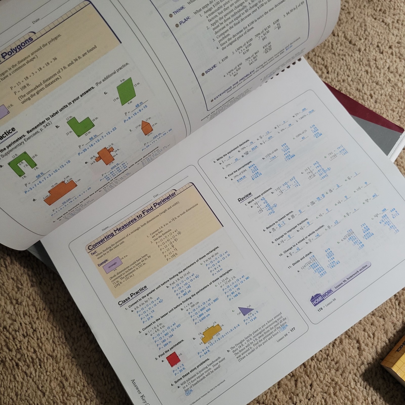Abeka 6th Grade Math Set, 4th Edition, Teacher Keys and Student Books