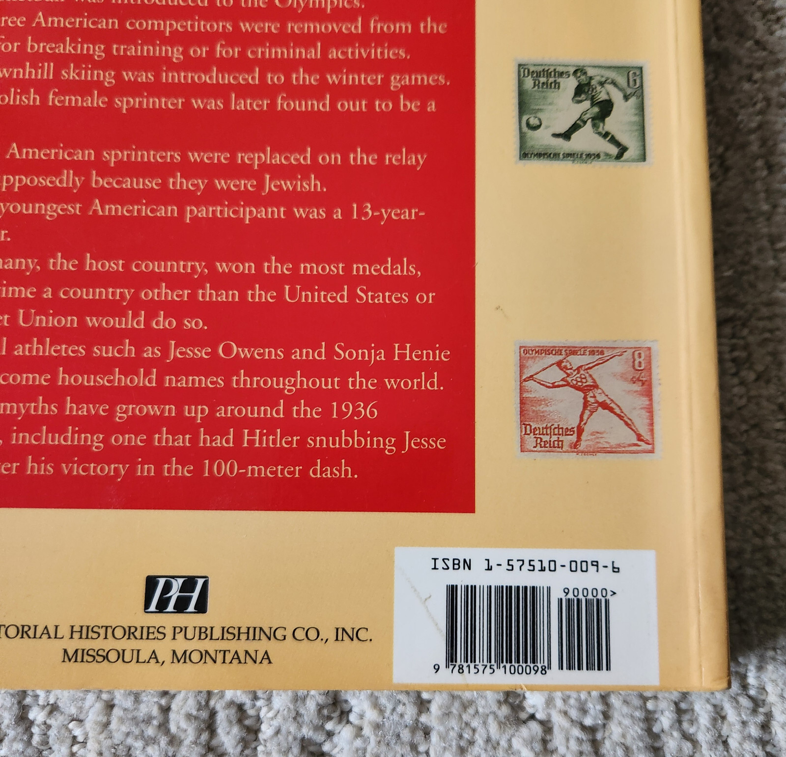 THE GAMES OF ’36 : A PICTORIAL HISTORY OF THE 1936 OLYMPIC By Stan Cohen **NEW**