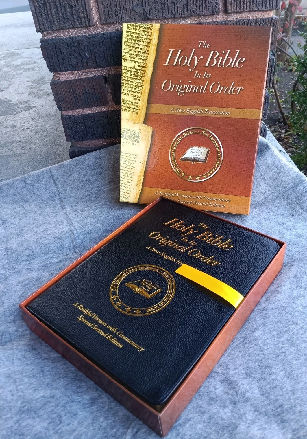 The Holy Bible Original Order – New English Translation Calfskin Cover Boxed NEW