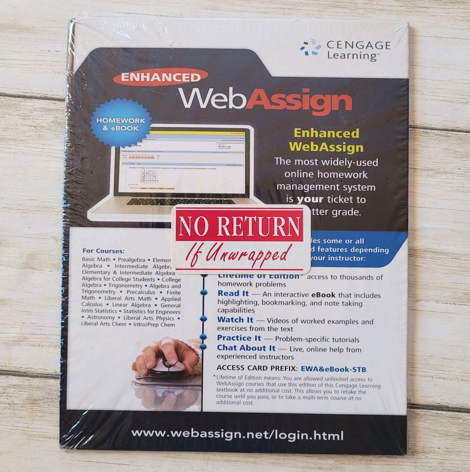 Enhanced Webassign Student Access Code Card Cengage Learning 1st Edition NEW