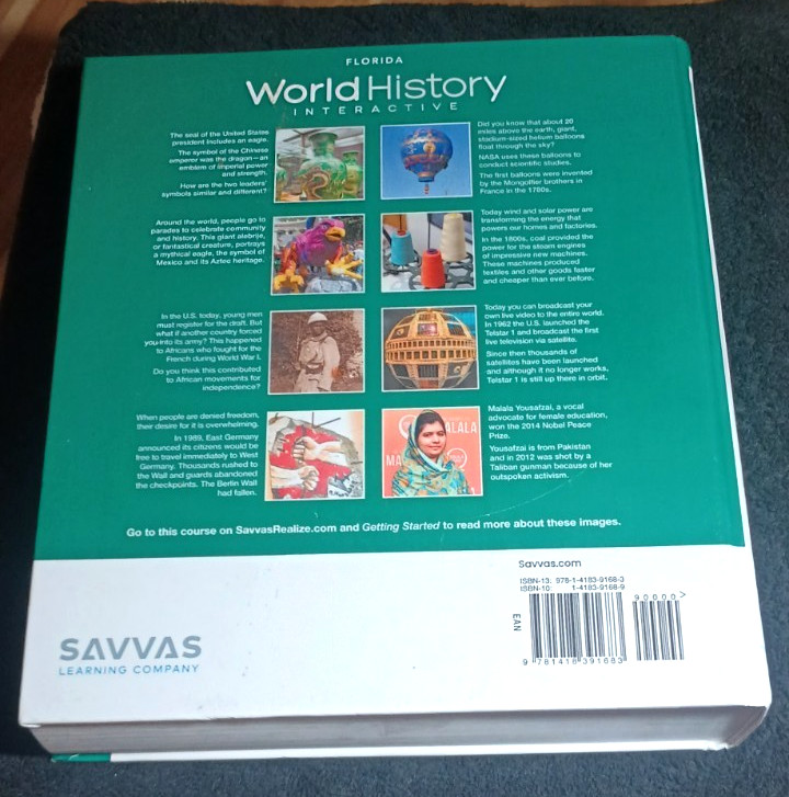 Savvas World History Interactive Florida Teacher’s Edition Hardcover Ellis Esler