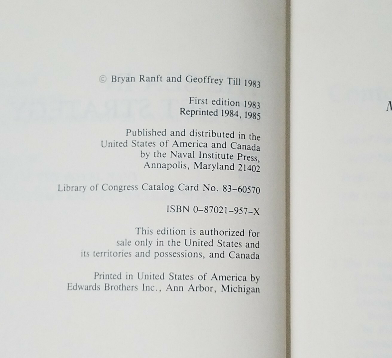 The Sea in Soviet Strategy (Naval Institute Press, 1985) — GOOD Cond.