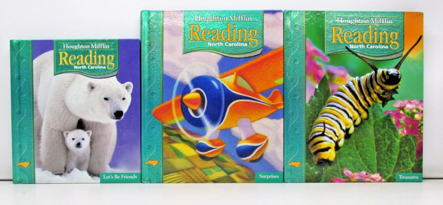 Lot of 3 Houghton Mifflin Reading North Carolina:Student Edition Level 1.2 – 1.4