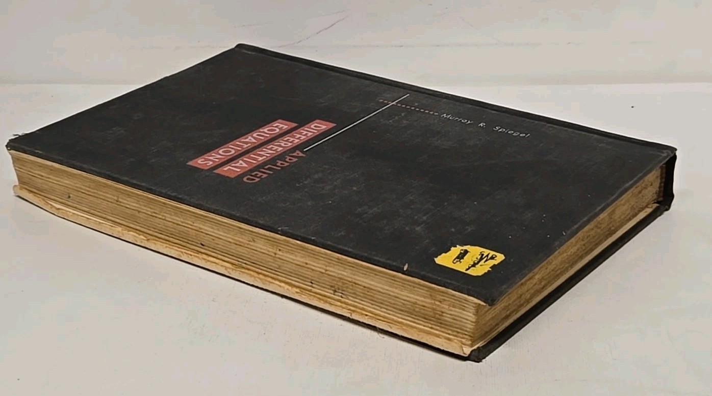 Applied Differential Equations Murray R Spiegel Prentice Hall 1958 Math Textbook