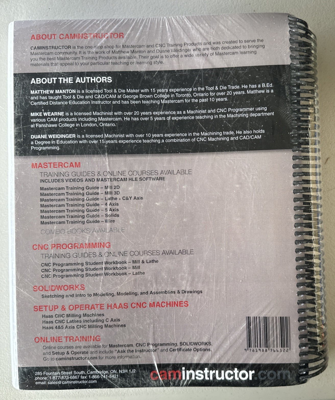 Mastercam 2021 Mill 2D Training Guide by camInstructor Spiral + Online Access