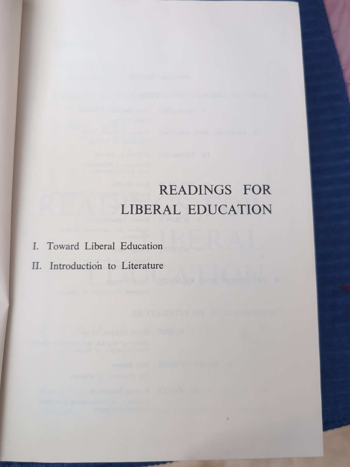 Reading For liberal Education Fifth Edition