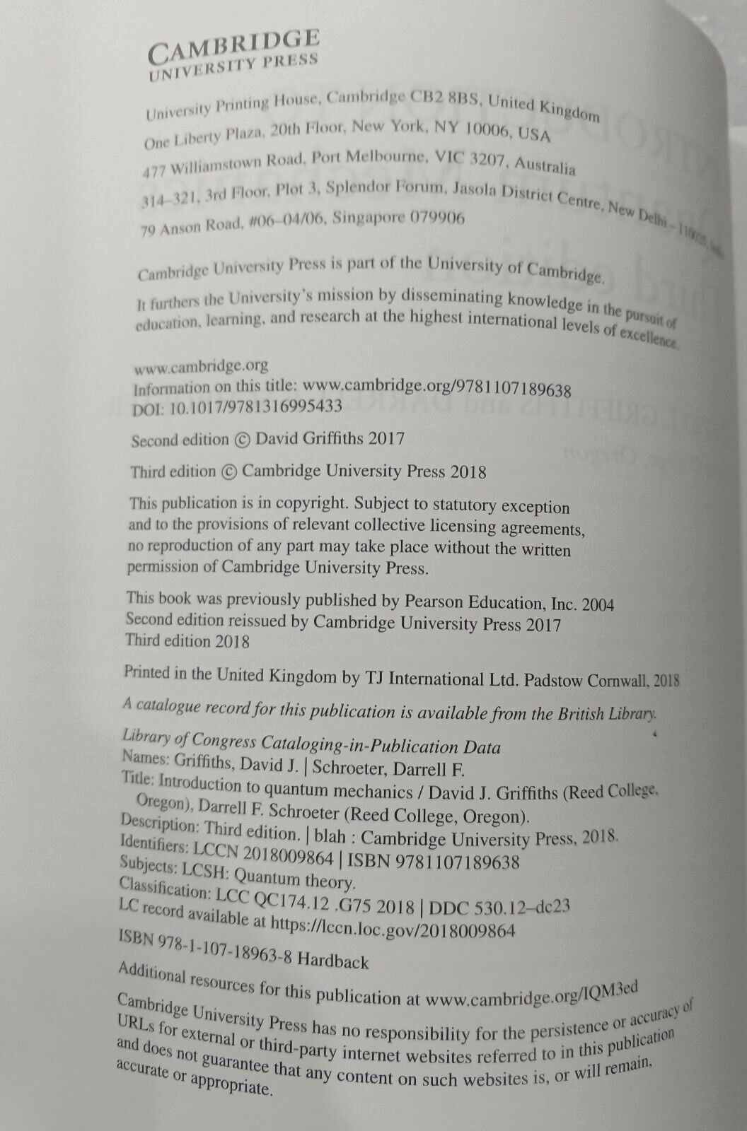 ‎Introduction to Quantum Mechanics,Griffiths,Schroeter-IMPORT FEES PAID,DDP SHIP