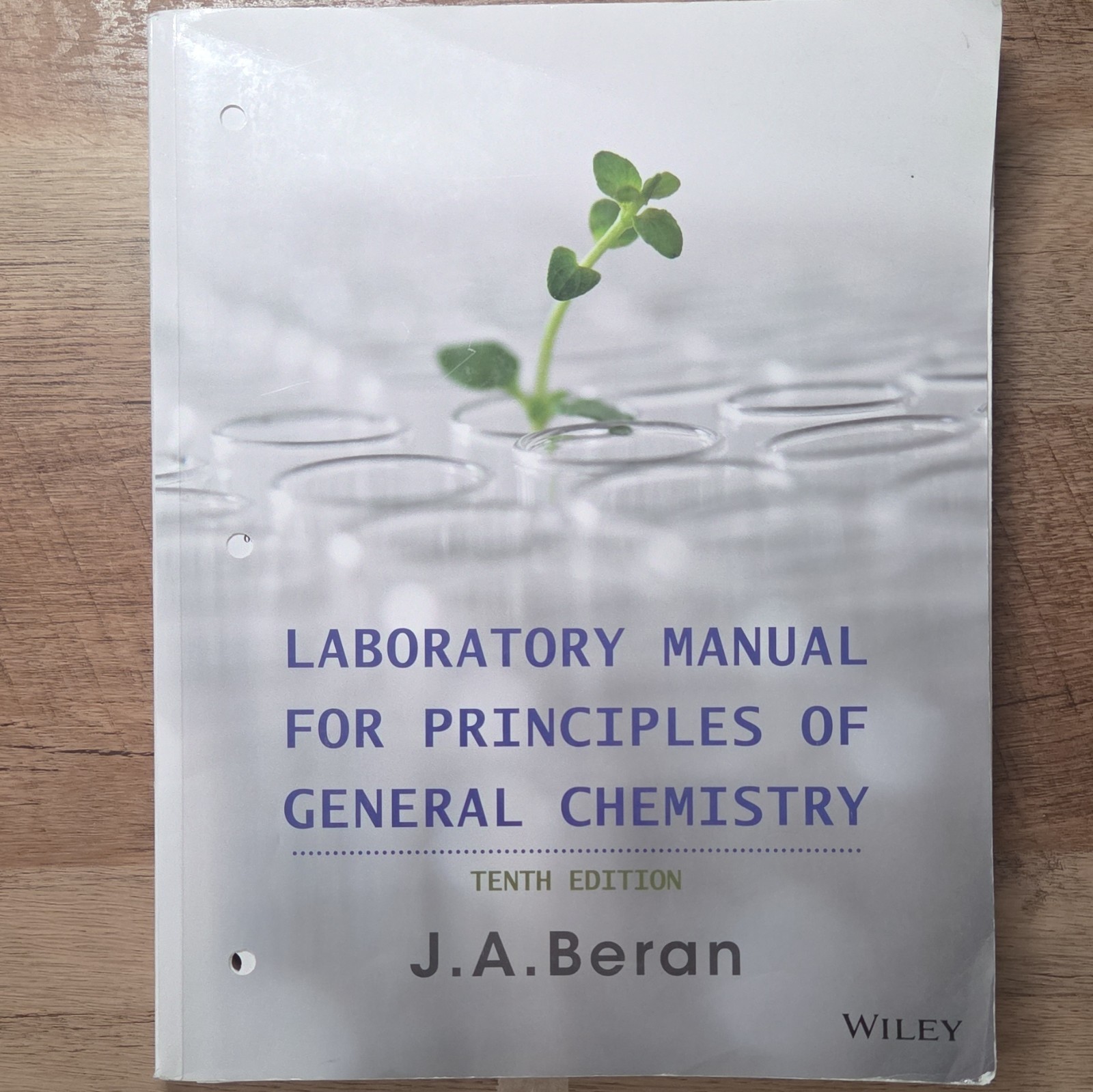 Wiley Laboratory Manual for Principles of General Chemistry 10th Ed J.A. Beran