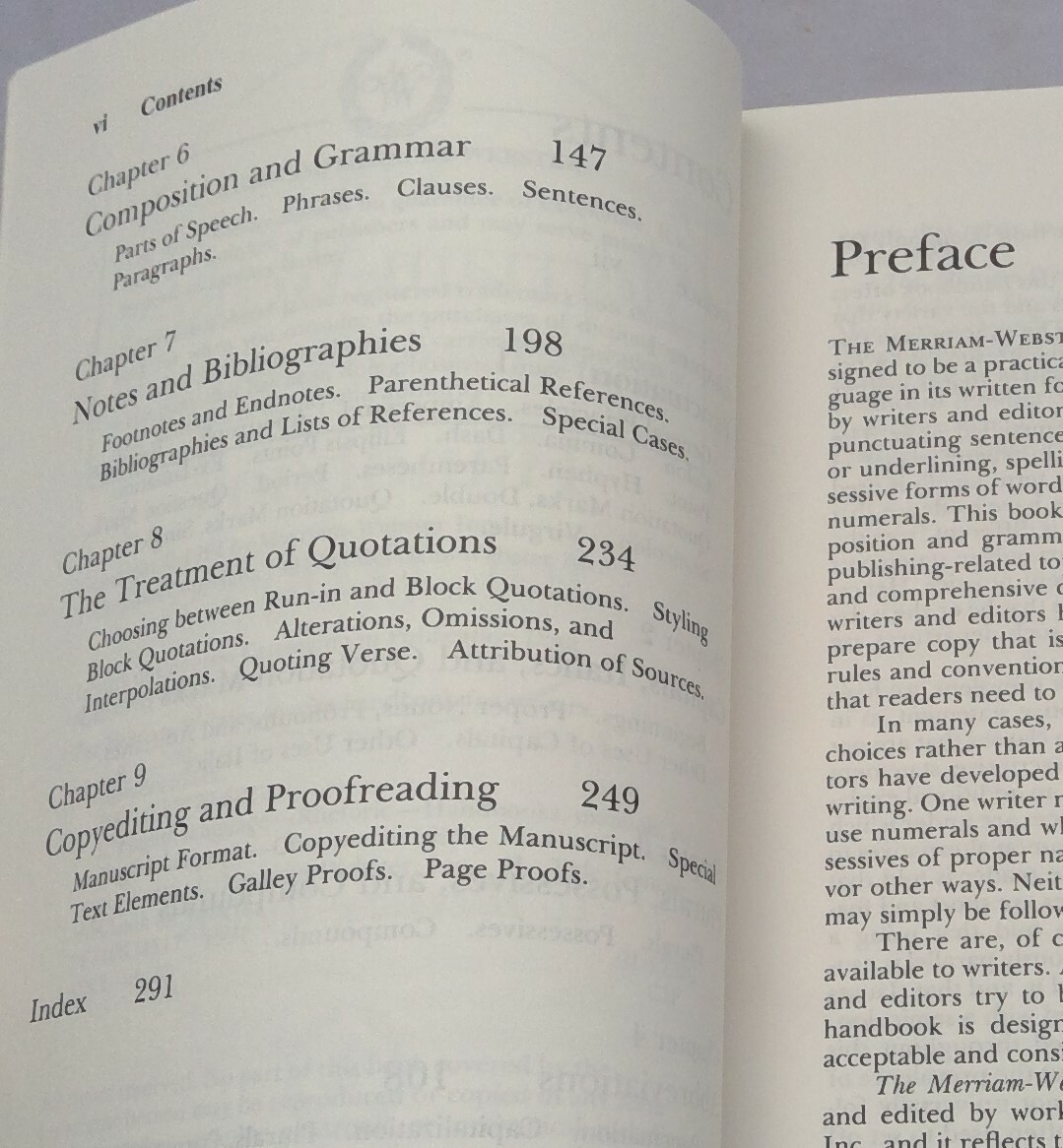 The Merriam Webster Concise Handbook for Writer’s: The Writer’s Resource 1991 PB