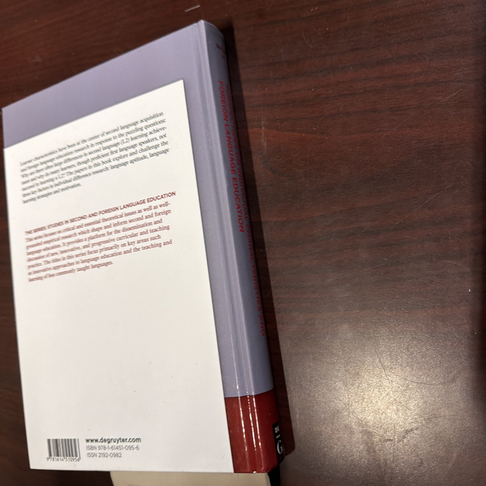 Perspectives on Individual Characteristics and Foreign Language Education Studie