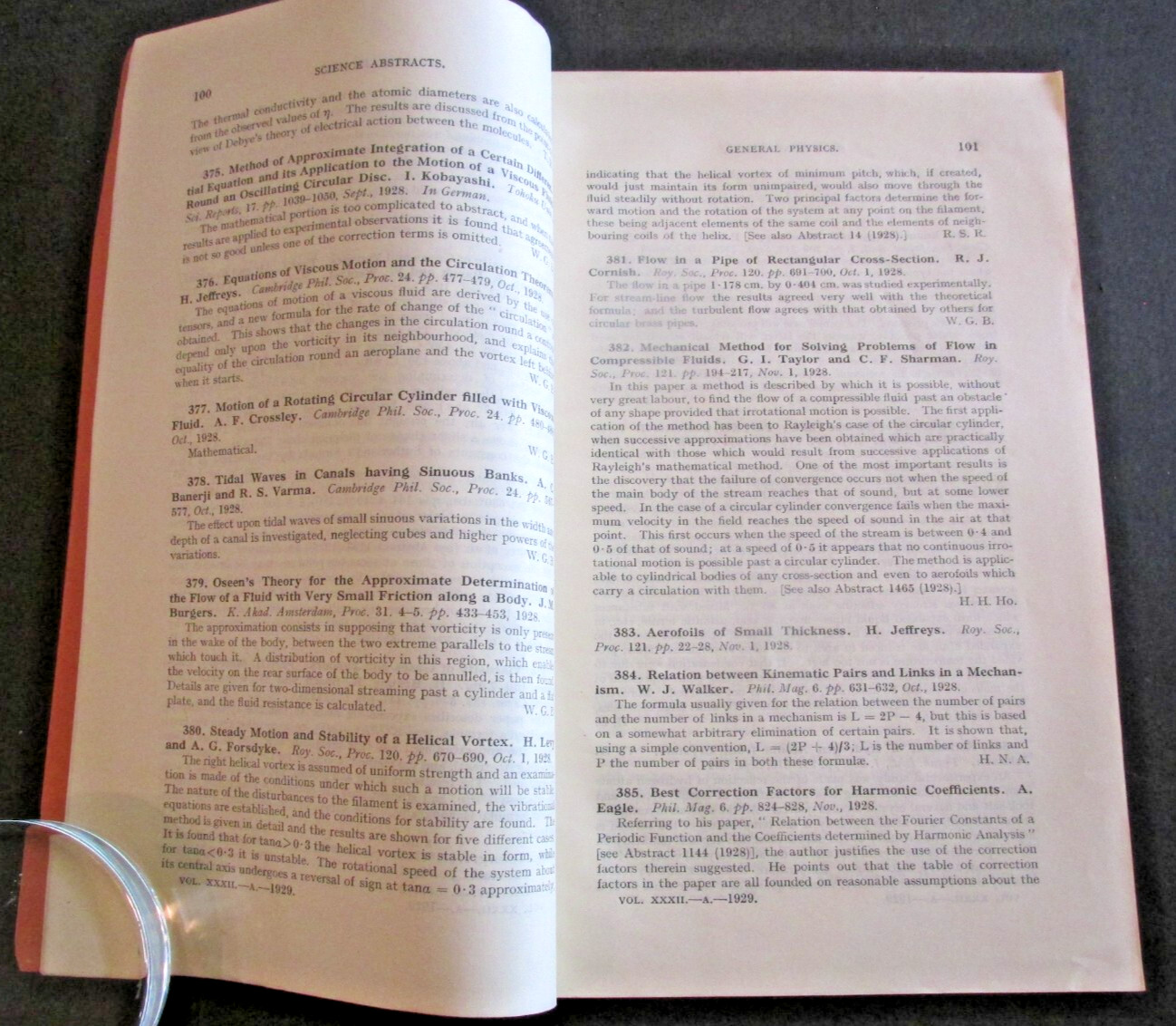 VTG 1929 Science Abstracts Section A. Physics Monthly Booklet 184 Pages