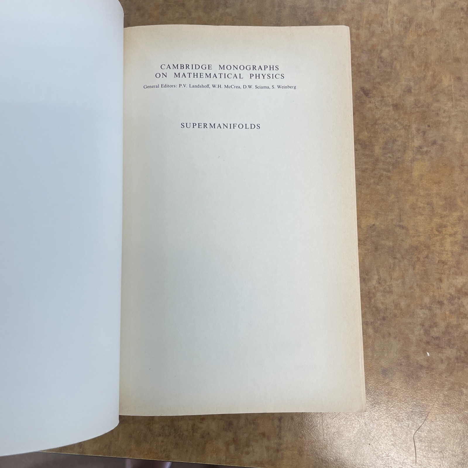 Supermanifolds by Bryce S. Dewitt (1987, Trade Paperback)