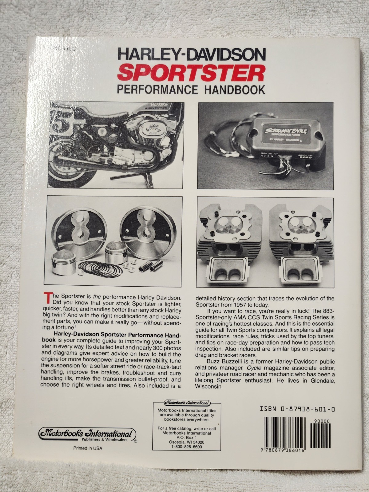 HARLEY DAVIDSON SPORTSTER PERFORMANCE HANDBOOK, Buzz Buzzelli, 192 pages USED