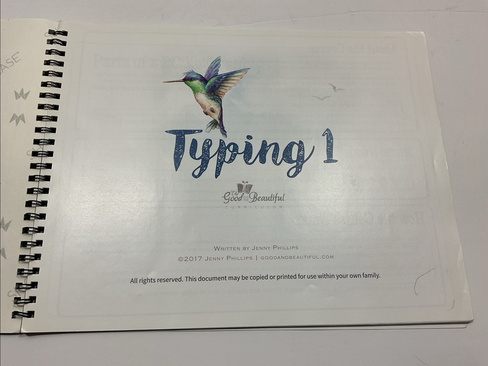 Jenny Phillips Homeschool Typing Books 1-3 Spiral Bound Trade Paperback