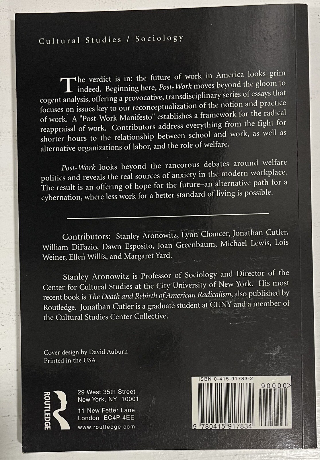Post-Work by Jonathan Cutler (1997, UK-B Format Paperback)