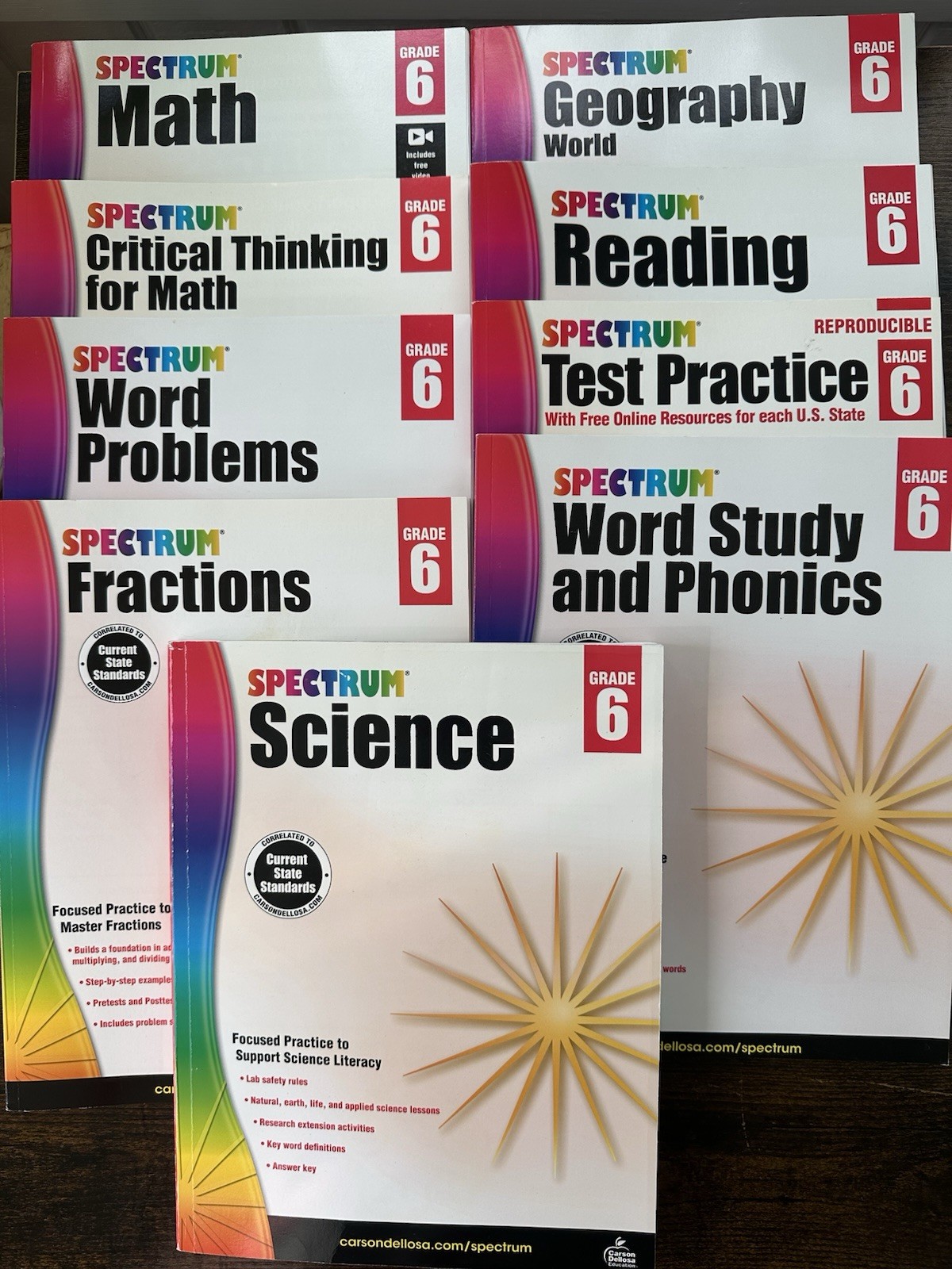 Grade 6 Spectrum Workbooks, All Subjects