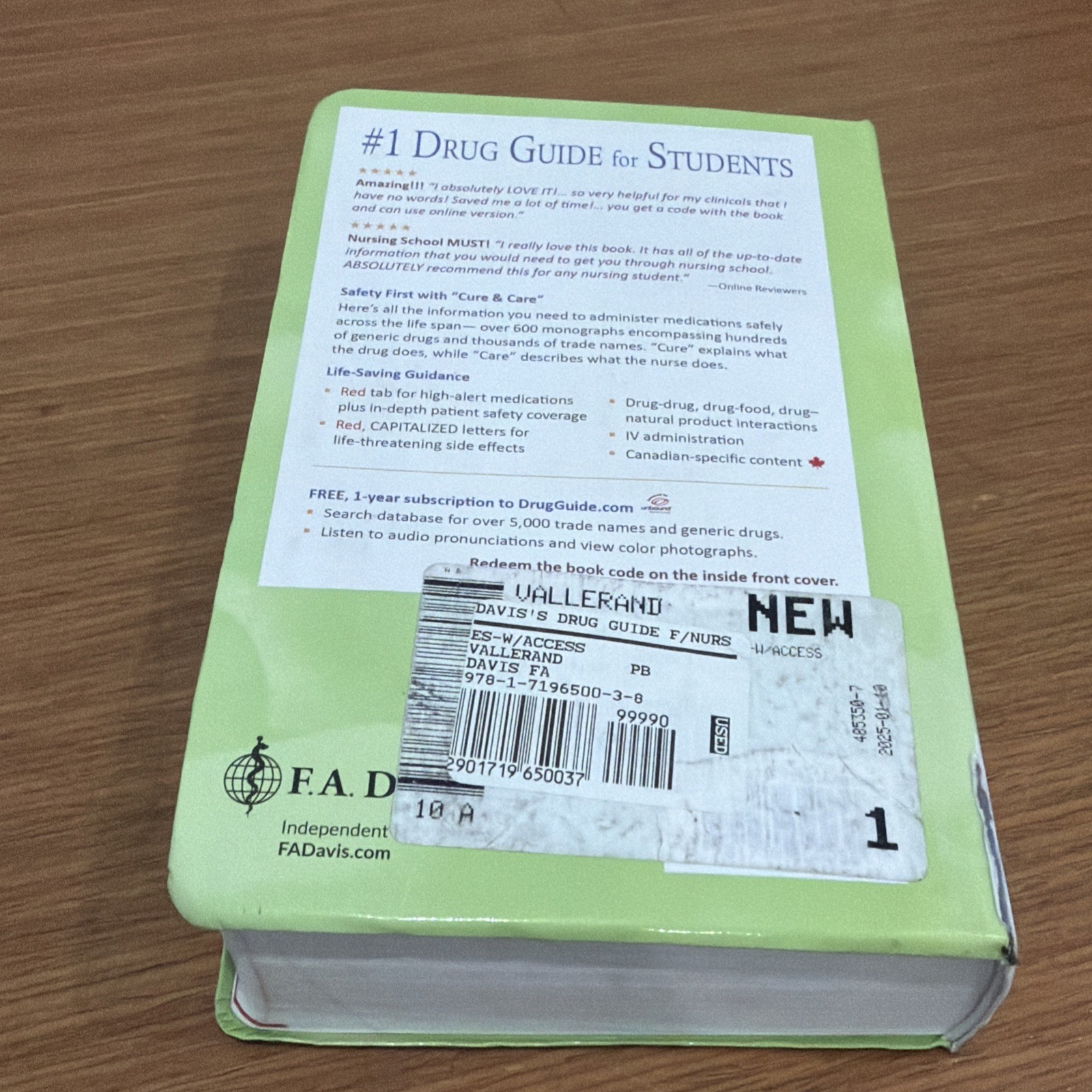 Davis’s Drug Guide for Nurses 19th Ed. Paperback – Unused Access Code Included