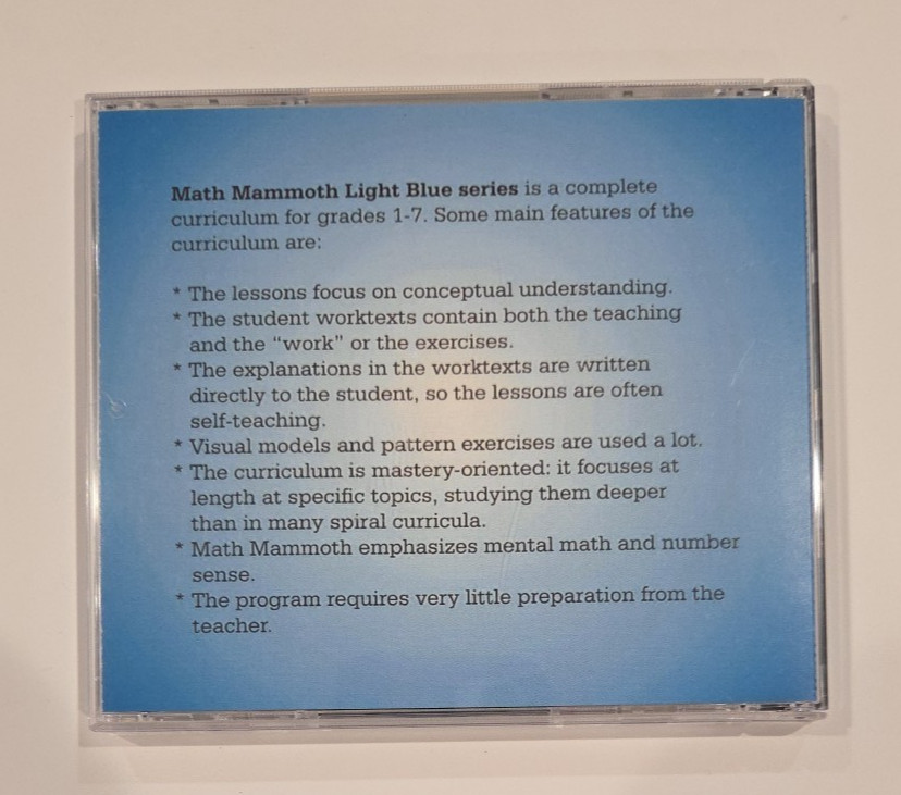 Math Mammoth Light Blue Series Grade 7 Complete Curriculum CD-ROM