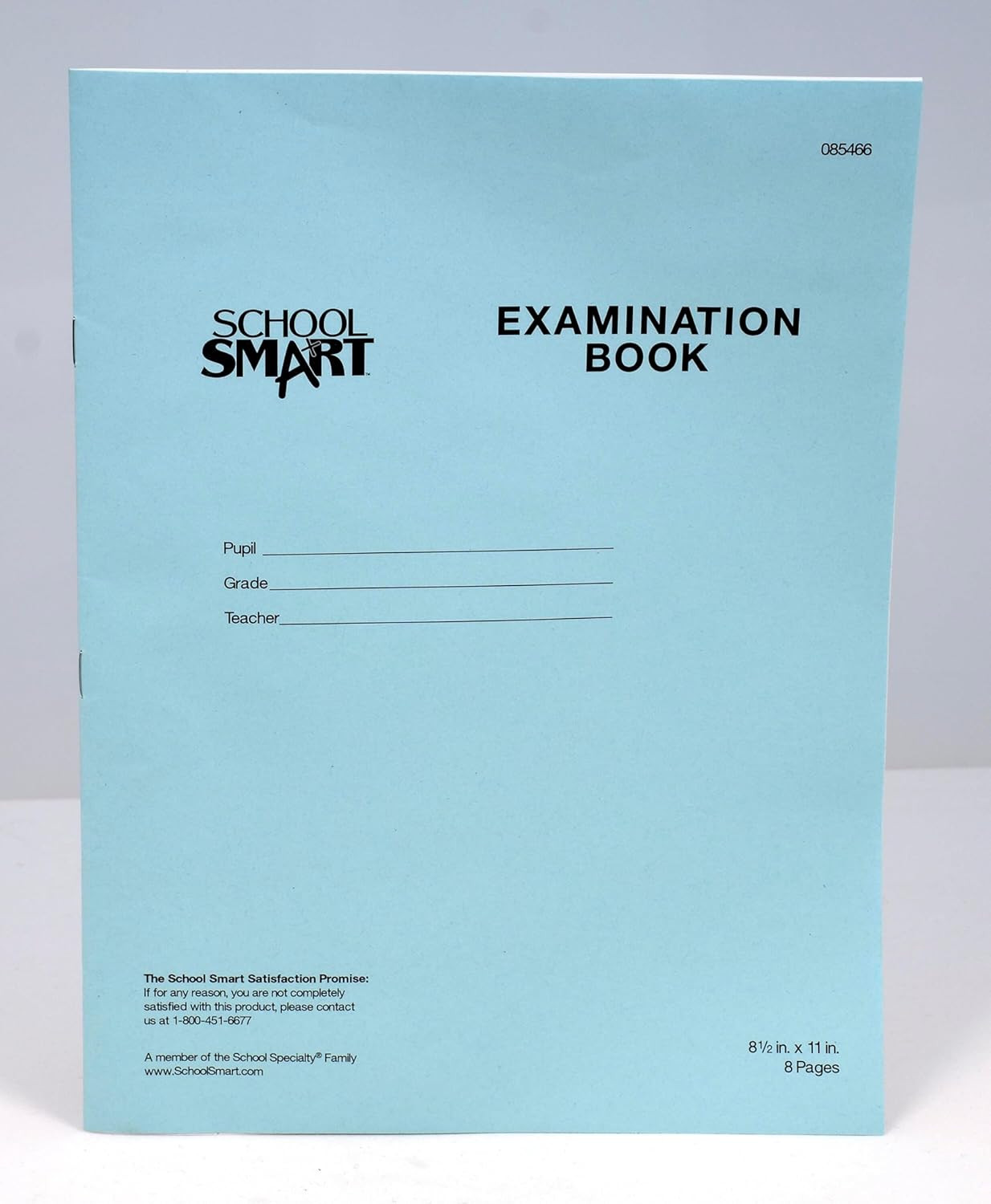 Examination Blue Book with 8 Pages, 8-1/2 X 11 Inches, Pack of 100 Books