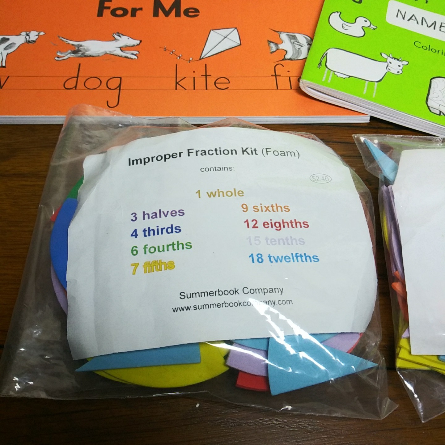 Handwriting Without Tears 4 Books Teacher Student Workbooks Math Foam Fractions