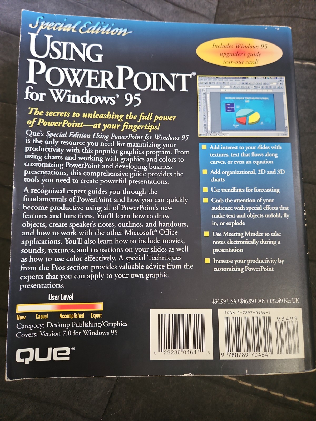 Vintage Using PowerPoint For Windows 95 Special Edition Rich Grace QUE Book