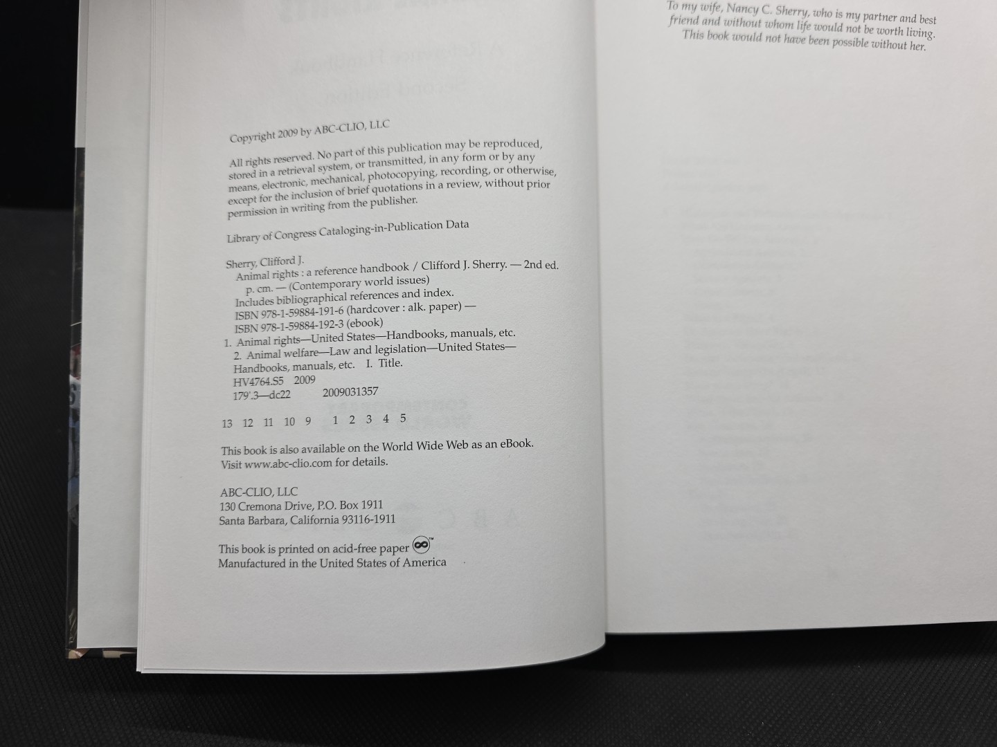 Animal Rights : A Reference Handbook, Hardcover by Sherry, Clifford J., Brand…