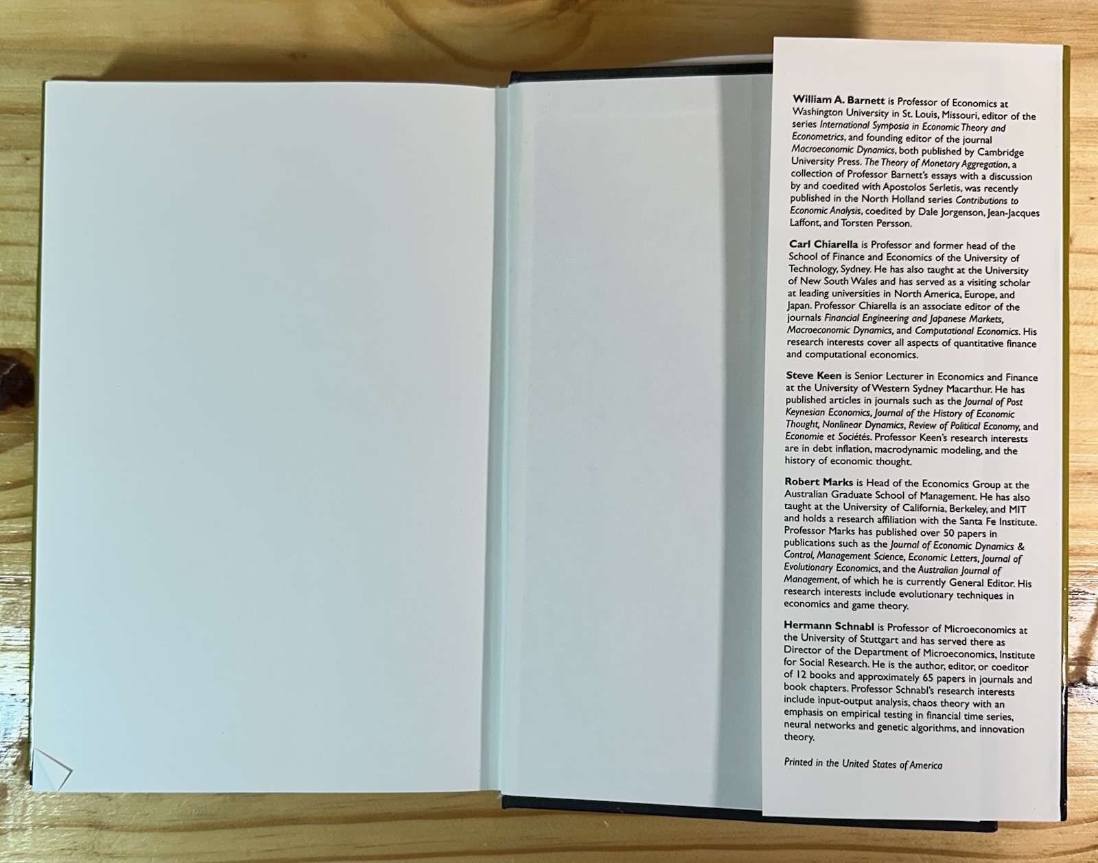 Commerce, Complexity, and Evolution: Topics in , Barnett, Chiarella, Keen, M-,