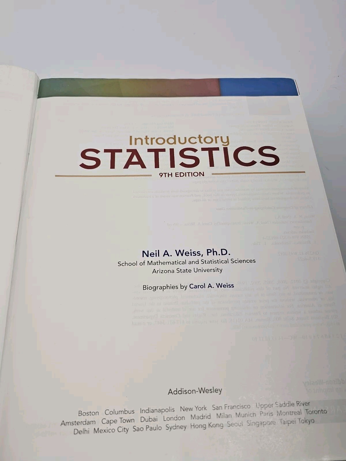 Introductory Statistics by Neil A. Weiss (2010, CD-ROM / Hardcover)
