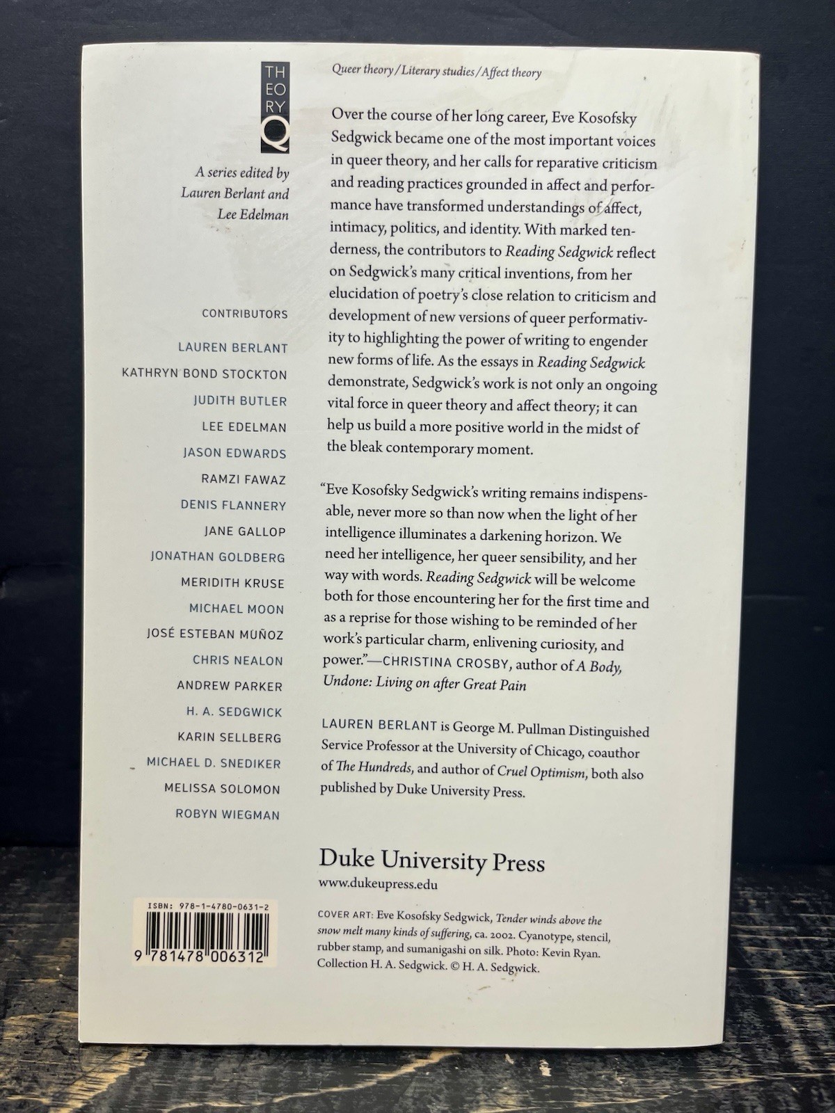 Reading Sedgwick by Lauren Berlant (2019, Trade Paperback) Like New T1