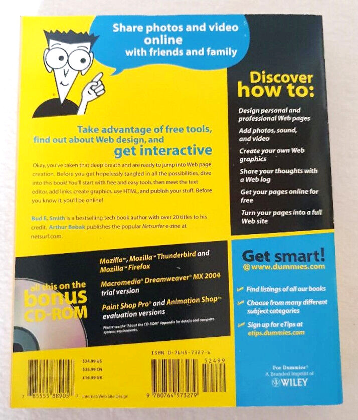 Creating Web Pages for Dummies – Doug Lowe – Paperback Including CD Rom – 2004