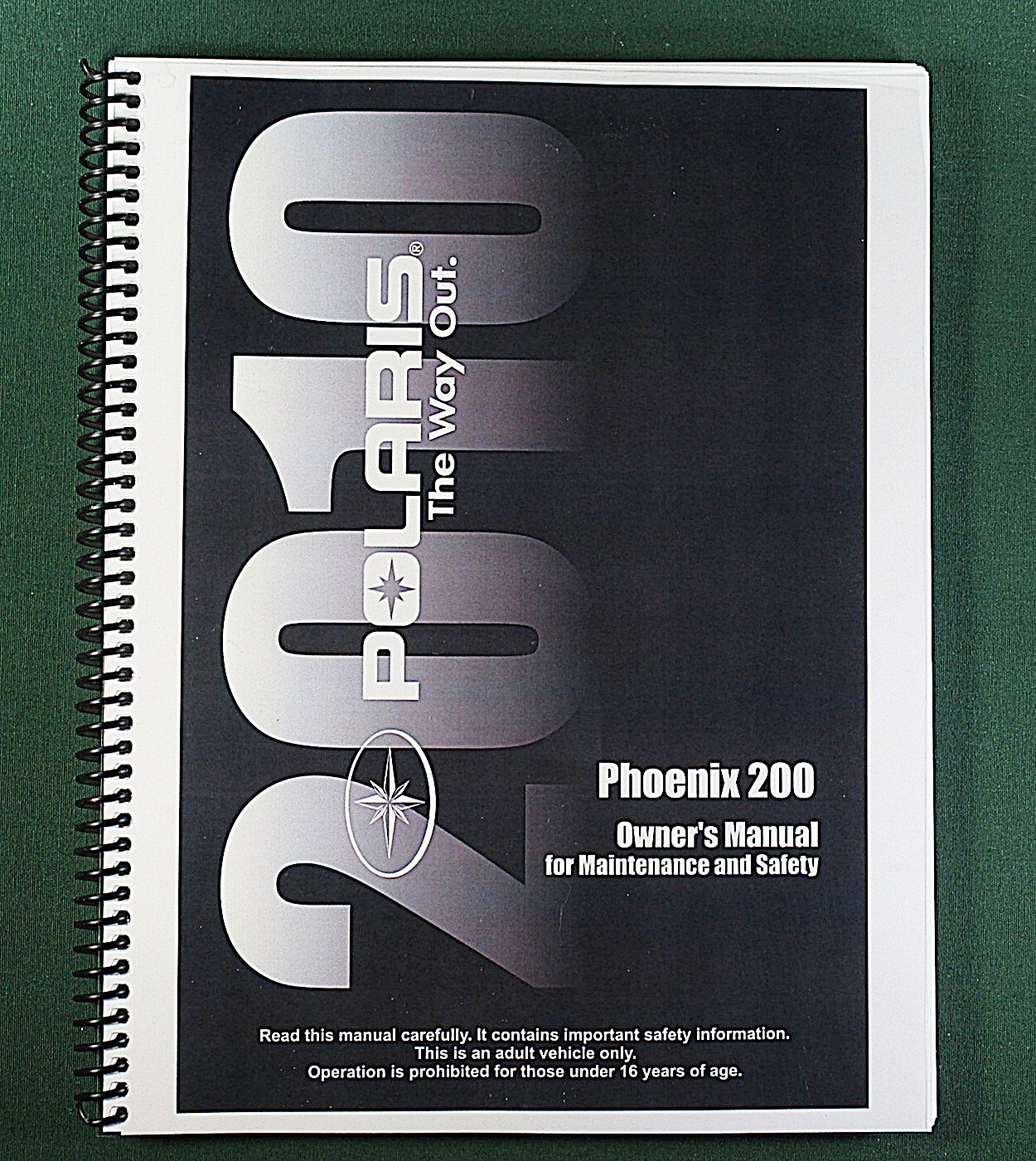2010 Polaris Phoenix 200 ATV Owner’s Manual: 112 Pages & Clear Covers!