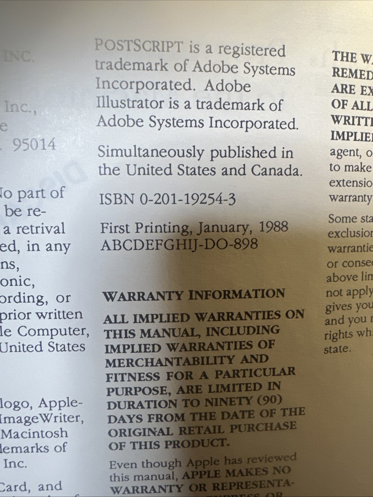 Macintosh Programmer’s Introduction to the Macintosh Family 1988 Hardcover