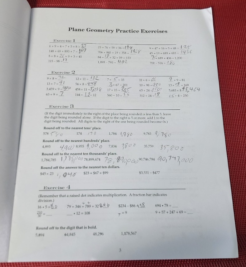 Abeka A Beka Book Video PLANE GEOMETRY Student Practice Exercises 670750 pb