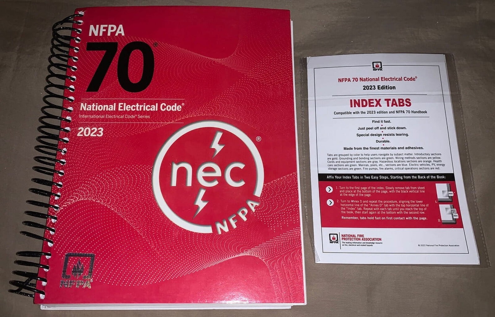 NFPA 70 National Electrical Code Spiral 2023 With INDEX Tabs NEC (US STOCK)
