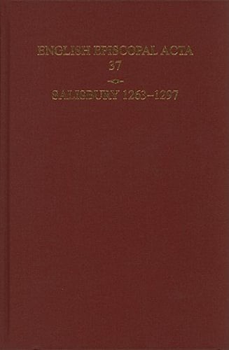 Salisbury 1263-1297 by B. R. Kemp: Used