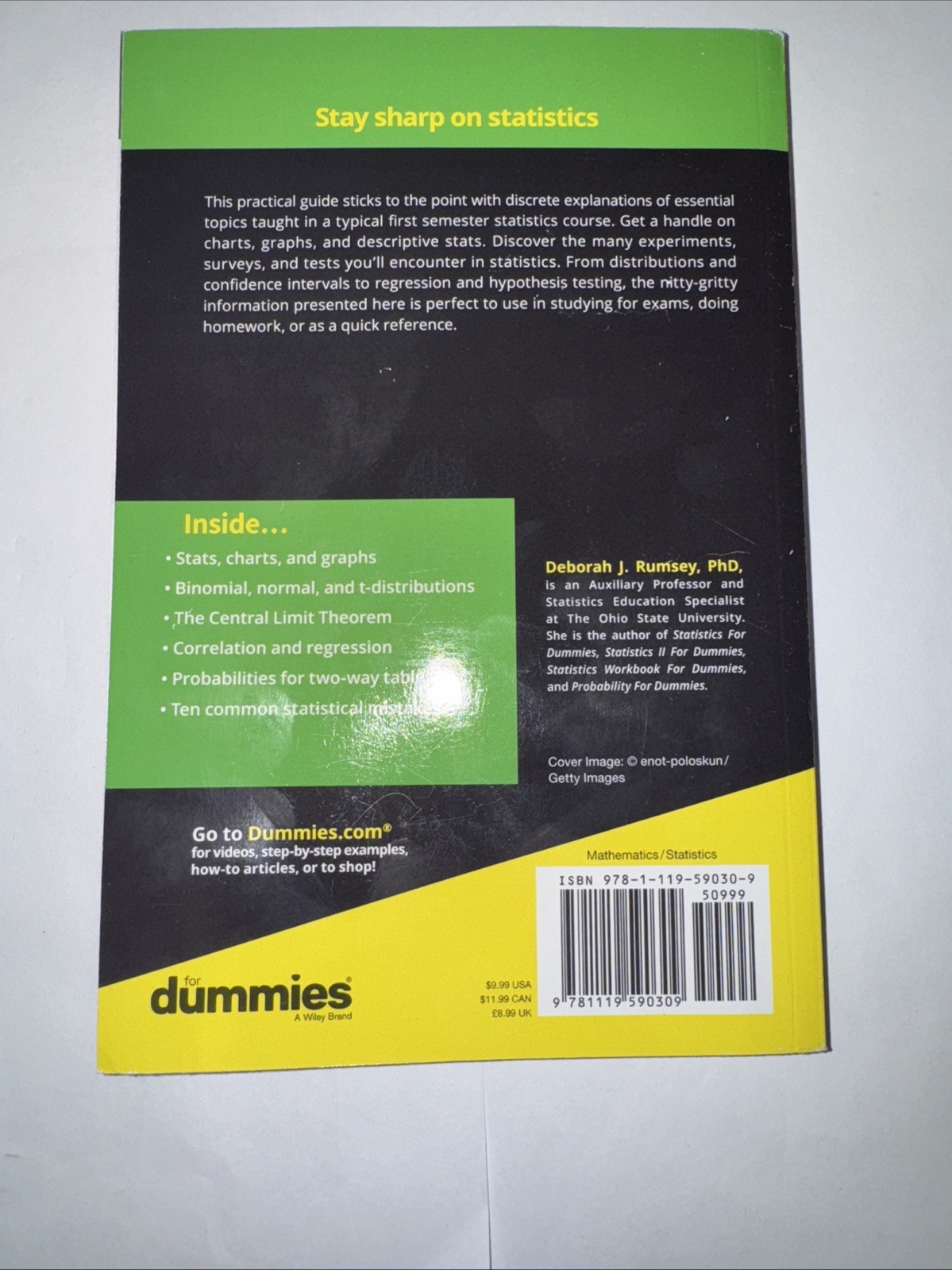 Statistics Essentials for Dummies by Deborah J. Rumsey (2019, Trade Paperback)
