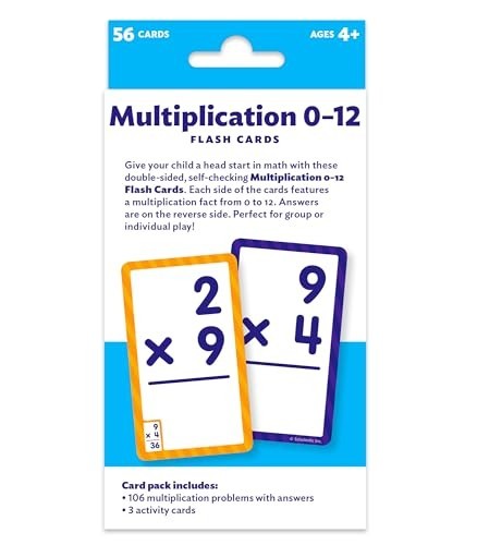 Flash Cards: Multiplication 0 – 12, Free Shipping