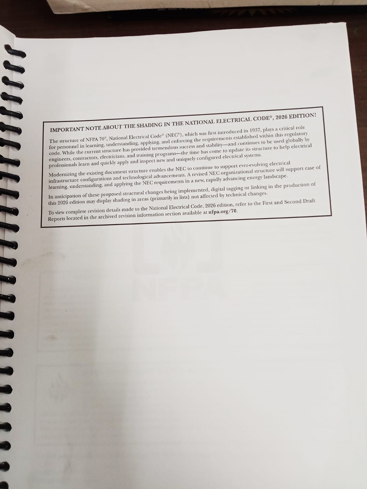 NFPA 70, National Electrical Code (NEC) 2026 spiral + index tab
