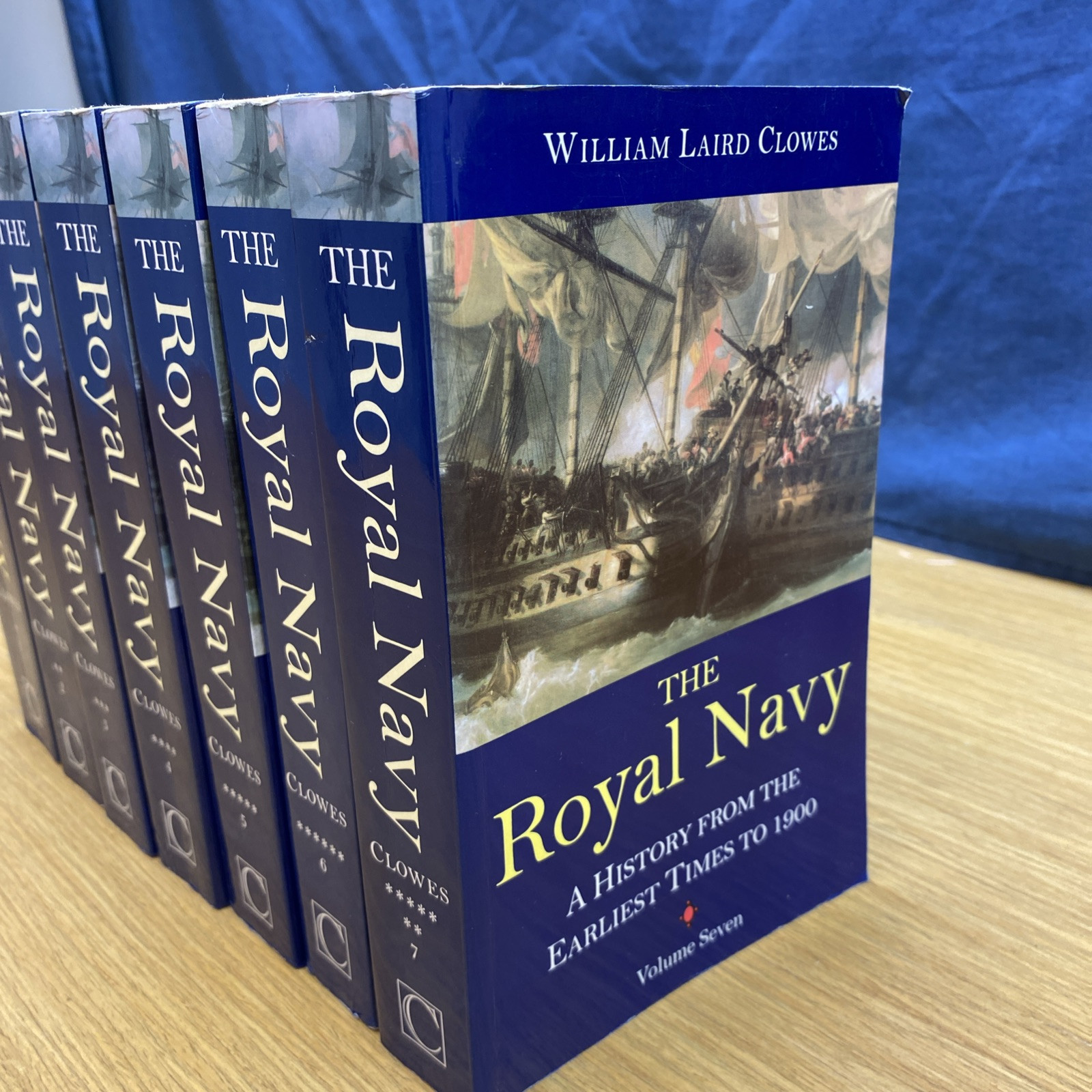 History of The Royal Navy: 7 volume softcover set by William Clowes