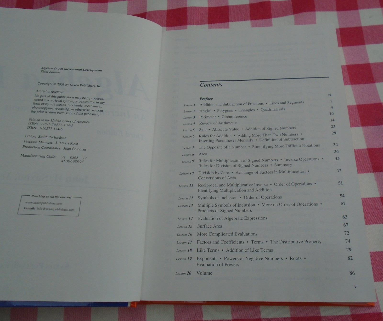 Saxon Algebra 1 3rd Edition Hardcover, Solutions Manual, Homeschool Packet 3 set