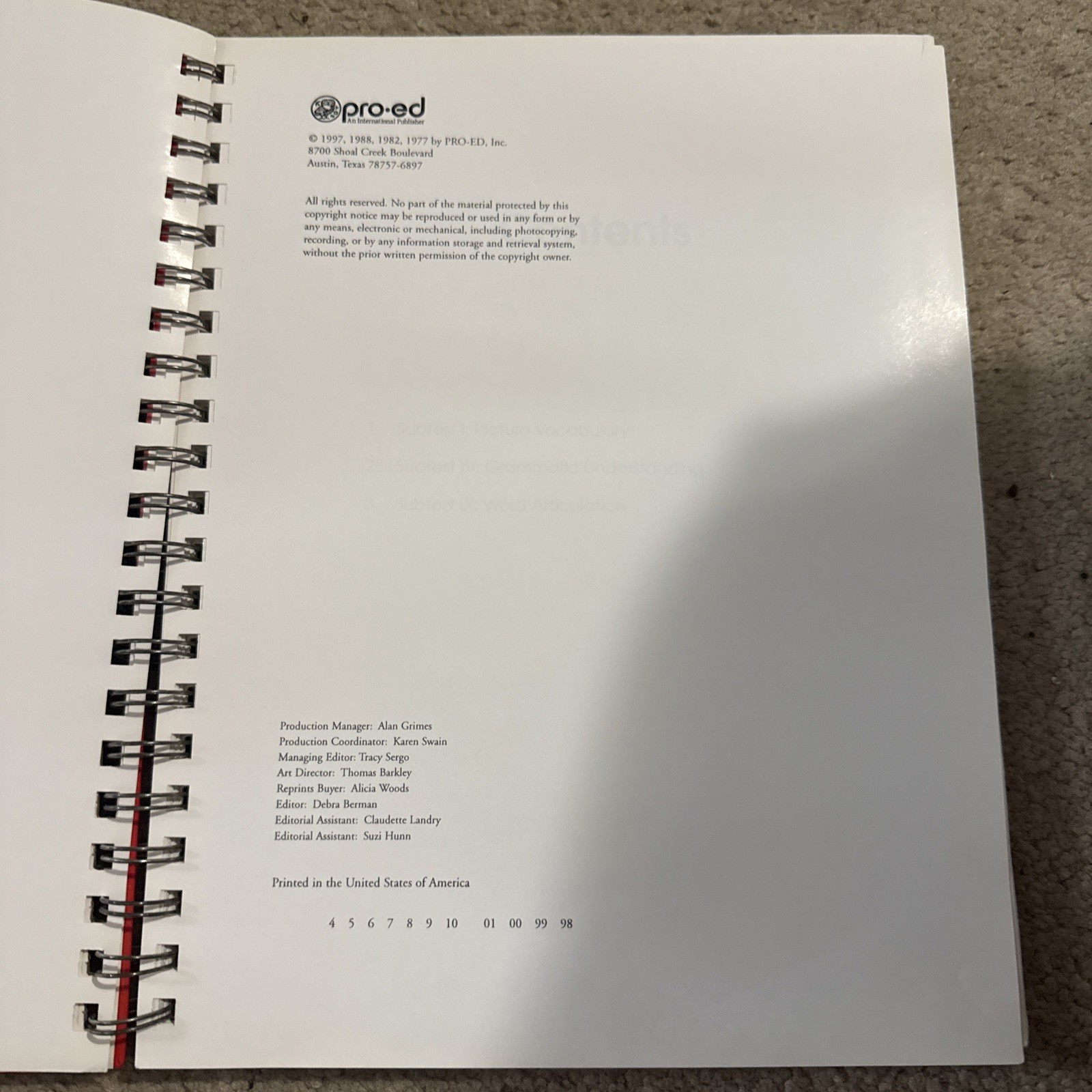 Pro Ed Picture Book Test Of Langauge Development Primary 3rd Edition
