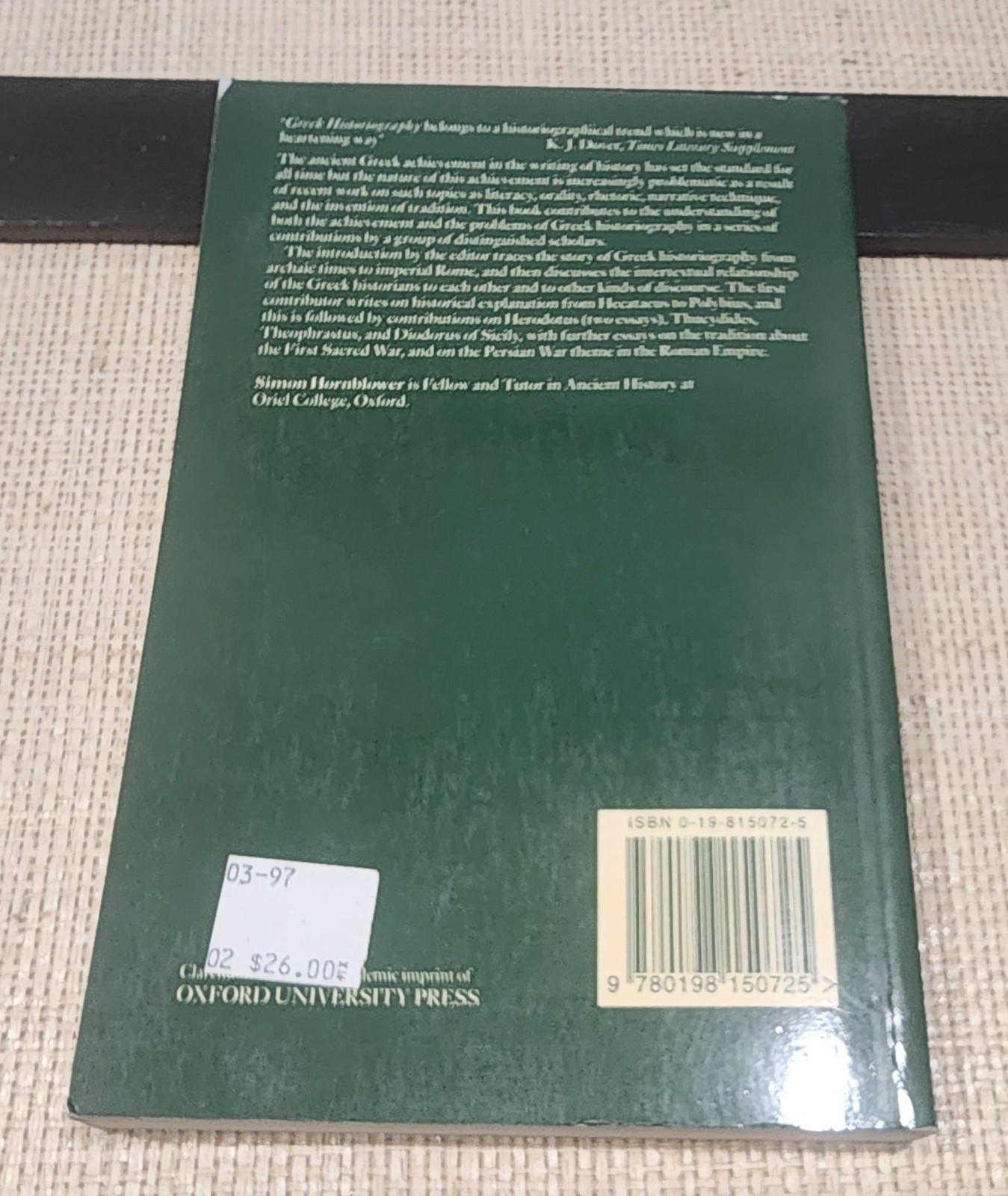 Greek Historiography by Simon Hornblower