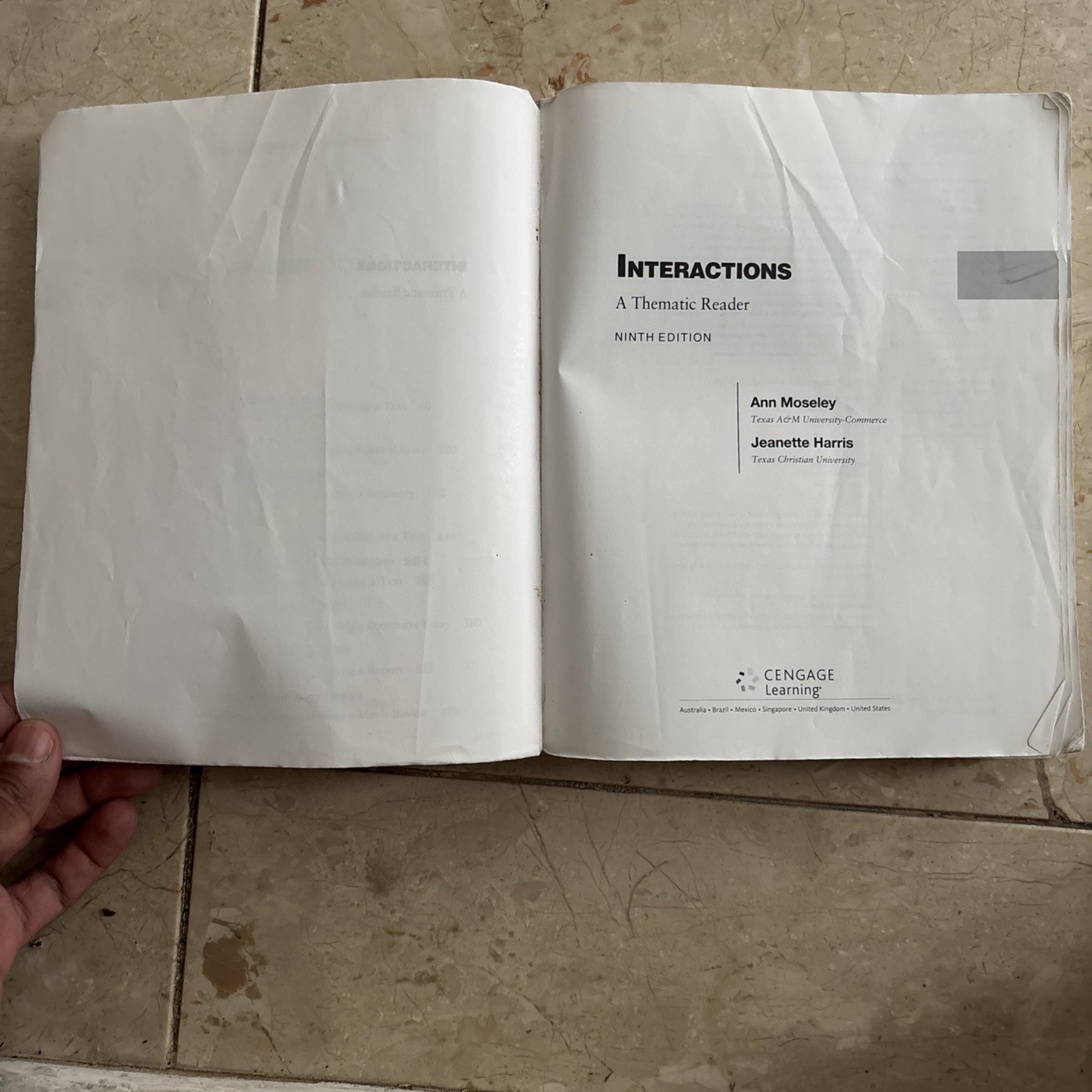 Interactions: A Thematic Reader – Paperback By Moseley, Ann