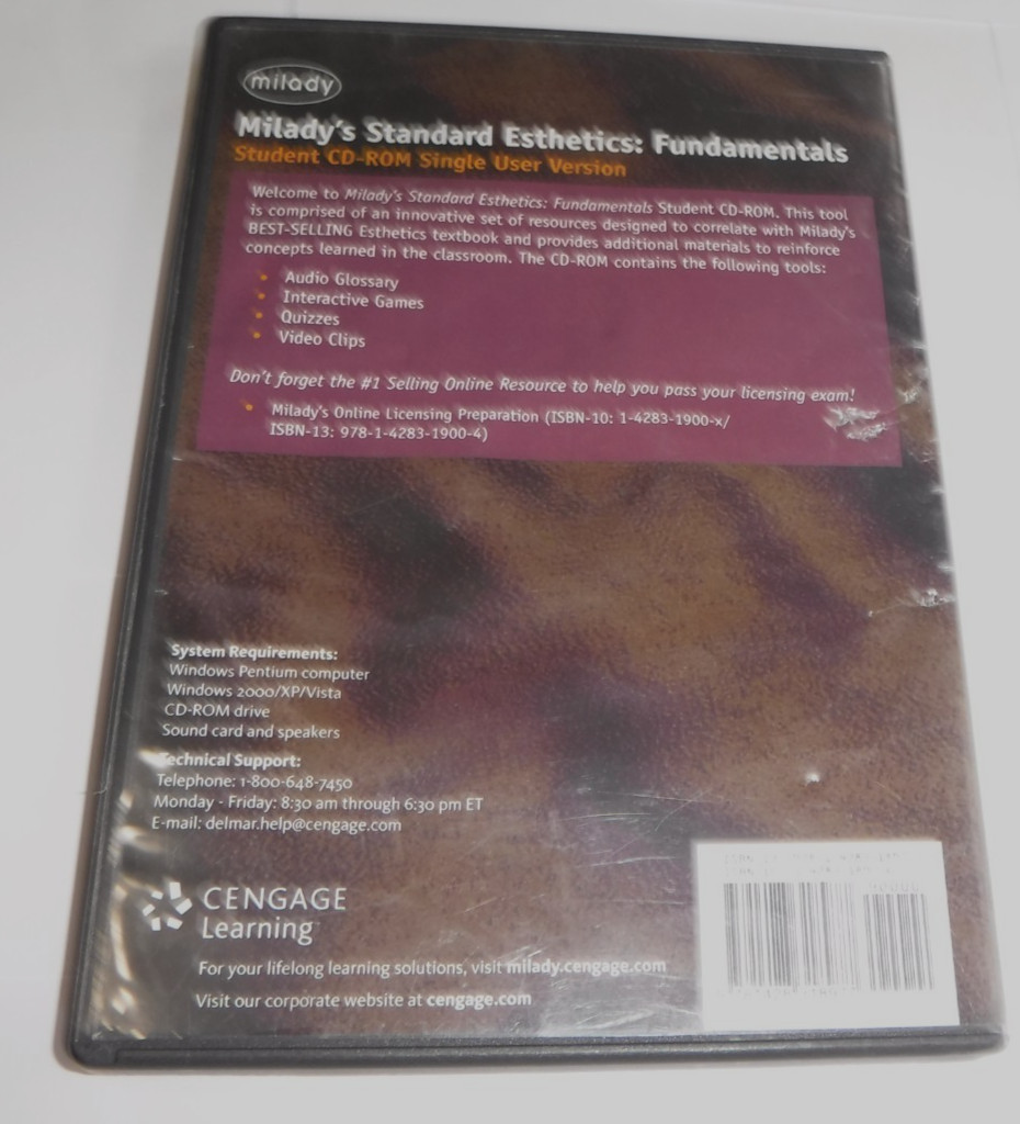 Milady’s Standard Esthetics Fundamentals Student CD-ROM Cengage Learning