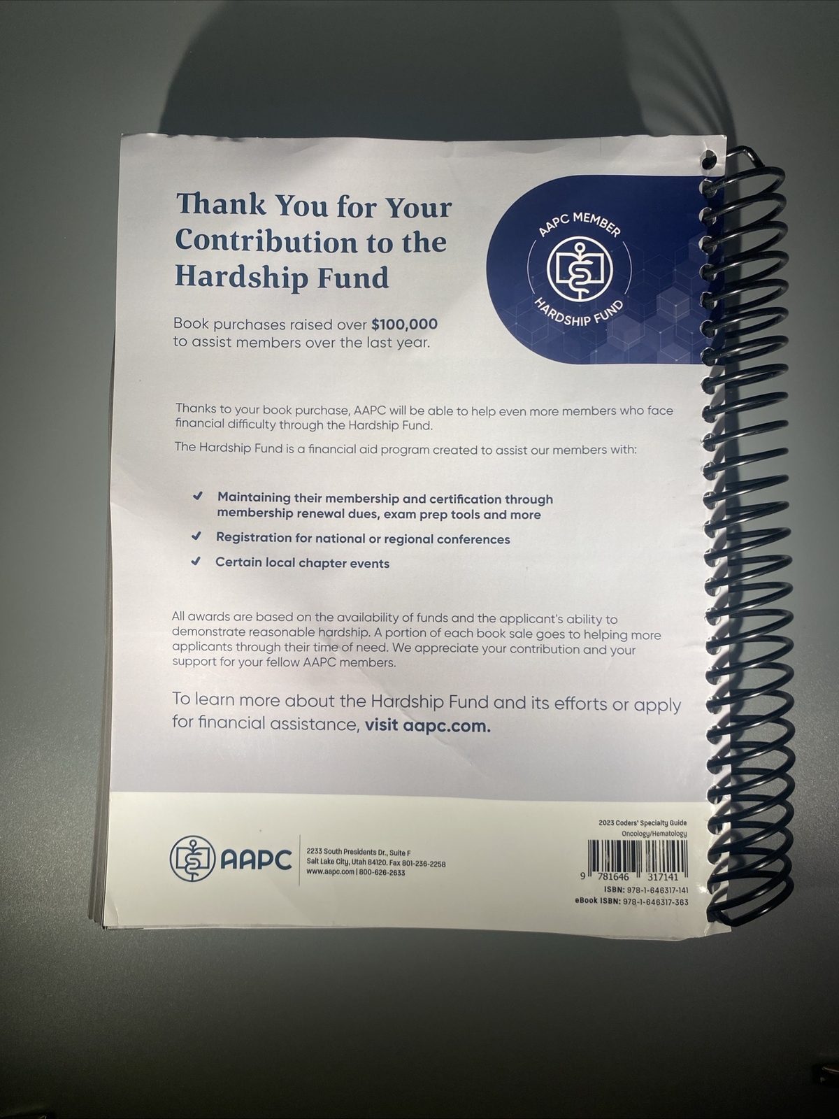 AAPC Coder’s Specialty Guide Oncology/Hematology 2023 Spiral Bound CPT HCPCS