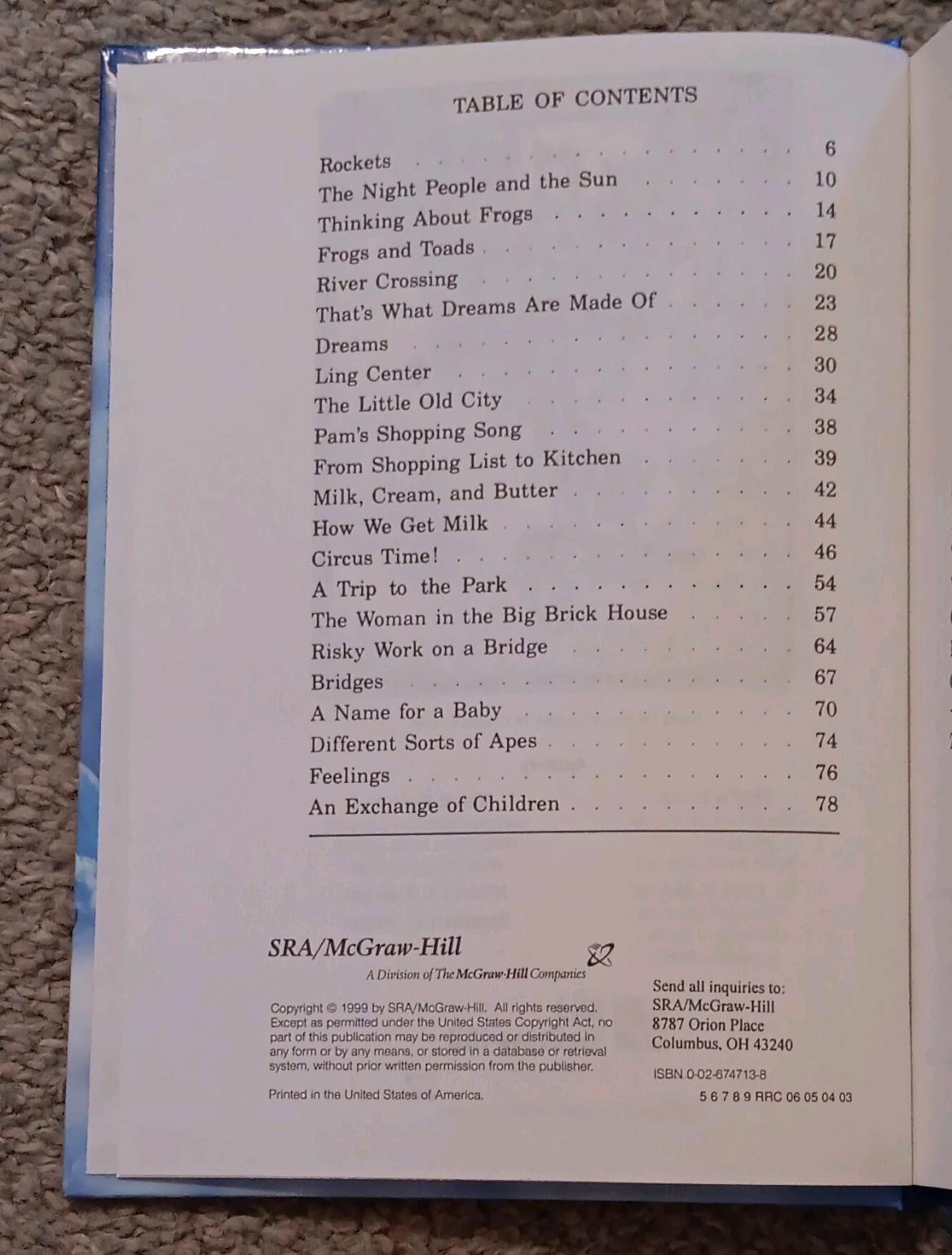 SRA/McGraw-Hill Merrill Reading Program Take Flight Fifth Edition Bertin Level G