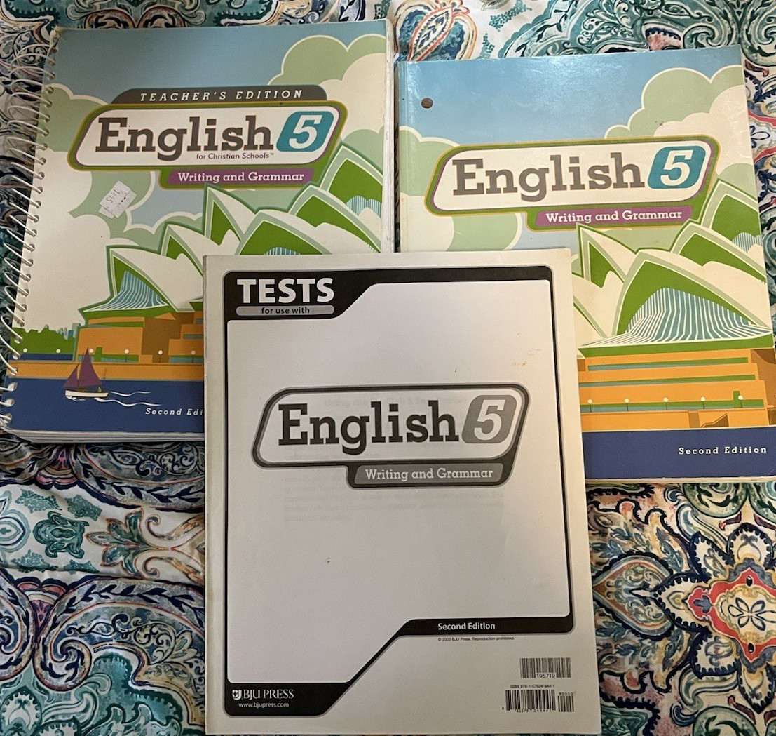 BJU Press English 5: Writing & Grammar 2nd Ed Teacher’s Ed + Tests Spiral/PB