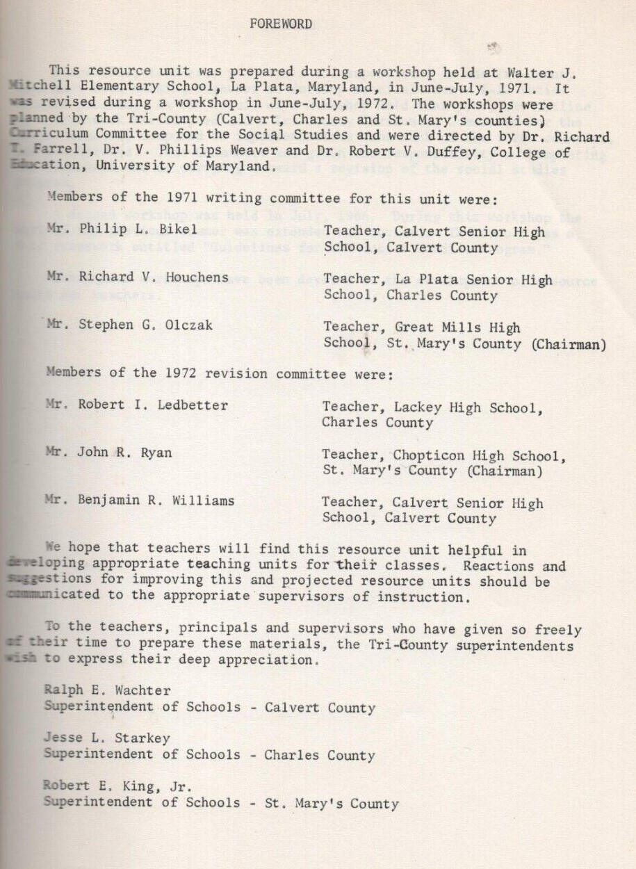 Revolution Curriculum Guide HS Grades Calvert Charles St Mary’s County Maryland